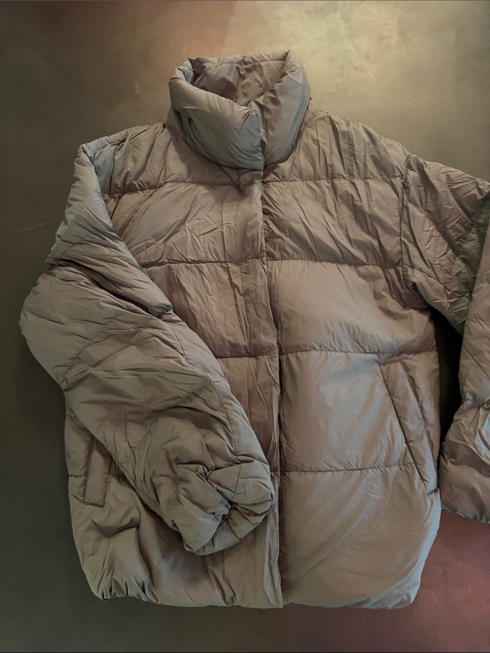Uniqlo Women's Quilted Puffer Jacket - Taupe Gray
